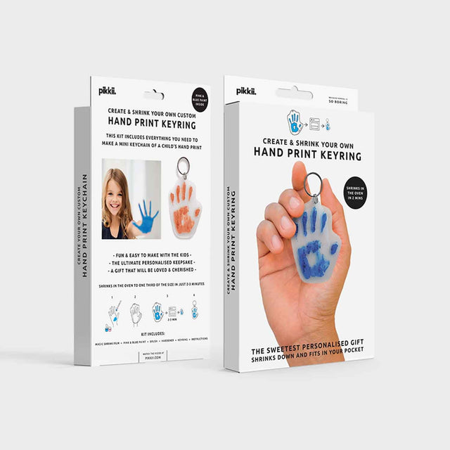 Hand Print Shrink Keyring Kit Packaging Front and Back