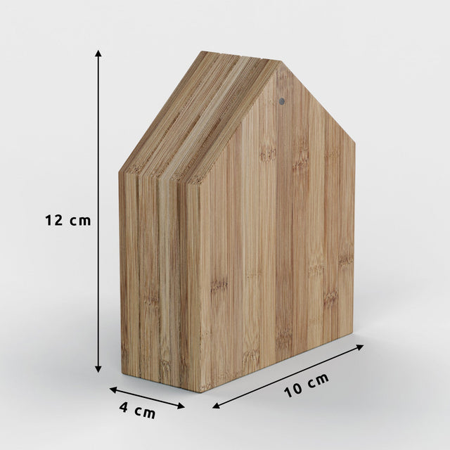Pikkii - Magnetic Bamboo House Coasters - Upright together - Dimensions 12 x 10 x 4cm