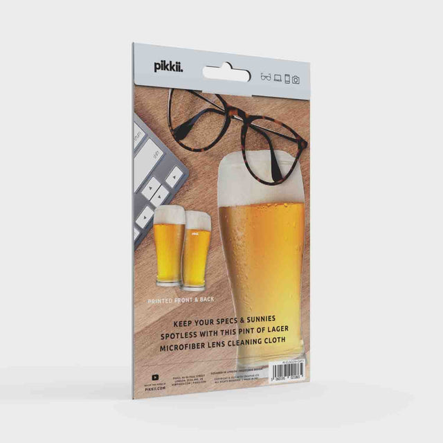 PIKKII BEER GLASSES CLOTH - BACK OF PACKAGING