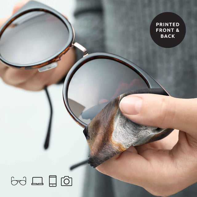 Pikkii Fun Microfiber Cloth - Donkey. Front and Back Printed Using To Clean Sunglasses