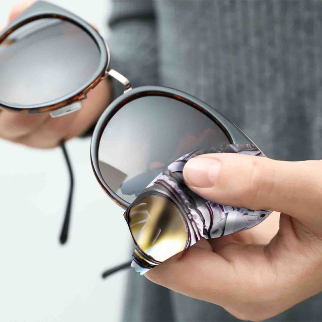 Pikkii Fun Microfiber Cloth - Astronaut Cloth Being Used On Sunglasses
