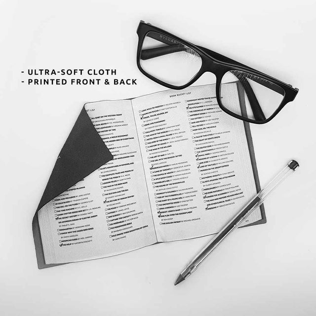 Pikkii - Book Bucket List Microfiber Cloth - Ultra-soft Cloth Printed on Both Sides