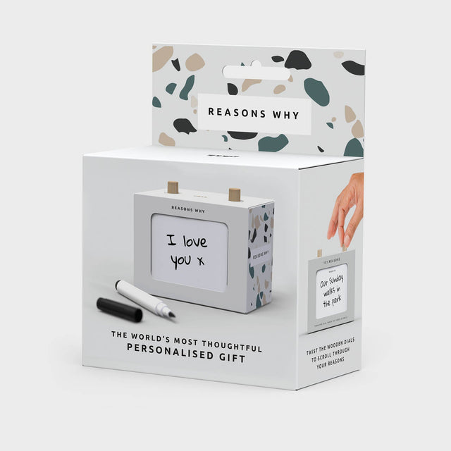 Reasons Why Scroll Box Front of Packaging on Grey Background