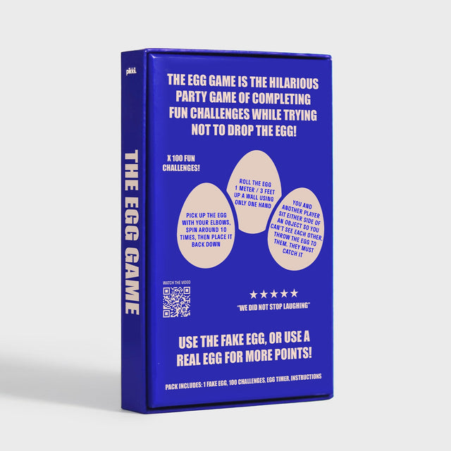 The Egg Game by Pikkii Back of Packaging on Grey Background