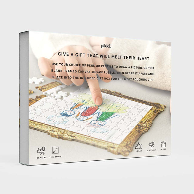 Pikkii framed drawing blank jigsaw puzzle Gift Packaging Back