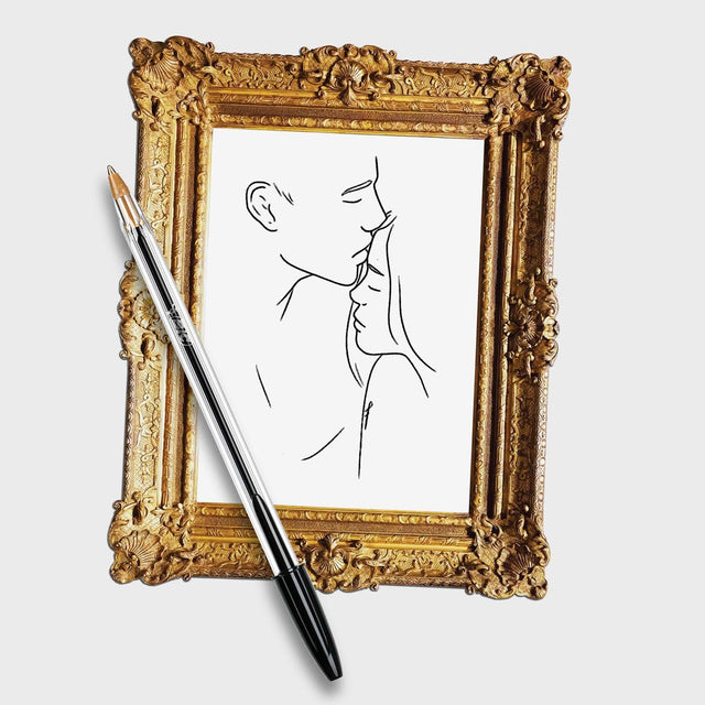Framed Drawing Glasses Cloth