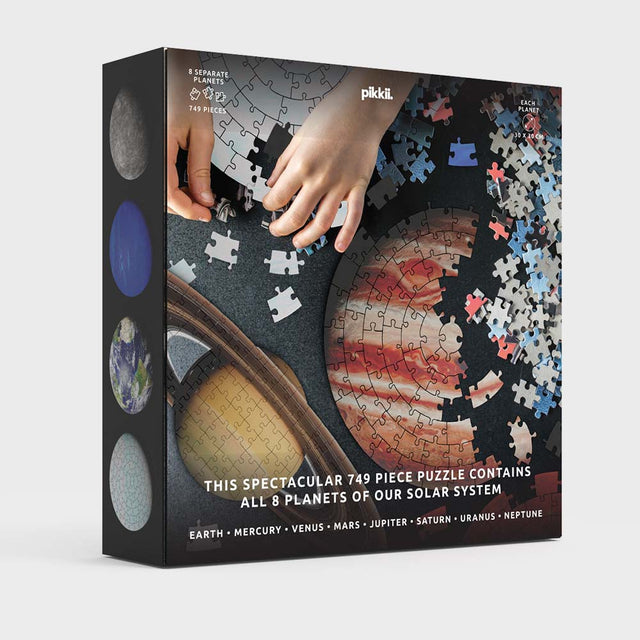 Pikkii's Planets Jigsaw Puzzles Back of Box on white background
