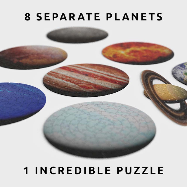 pikkii planets space solar system jigsaw puzzle milky way over white background
